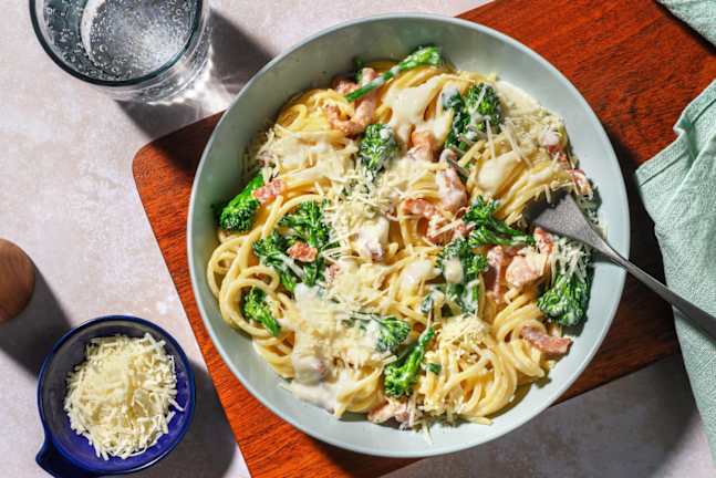 Spaghetti nach Carbonara Art