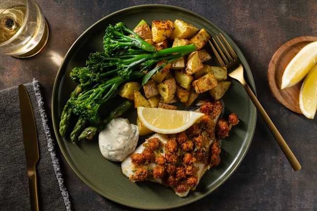 Cheesy Chorizo Crusted Sea Bream