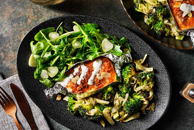 Pesto Rosso Cod En Papillote with Shaved Almonds