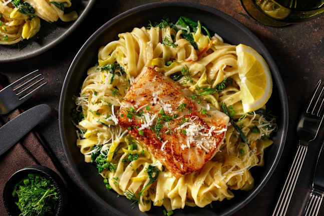 Kabeljauw met verse tagliatelle