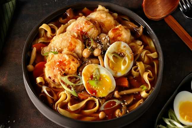 Tempura Shrimp over Luxe Miso Ramen 