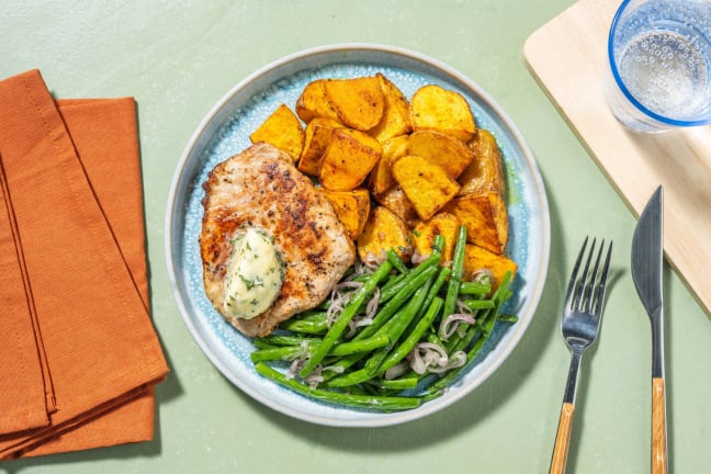 Schweinsnierstück mit Bohnengemüse