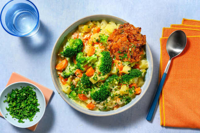 Gemüseeintopf mit Broccoli, Lauch und Rüebli