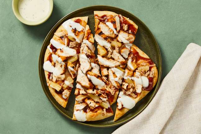 SuperQuick Grilled BBQ Chicken Flatbreads