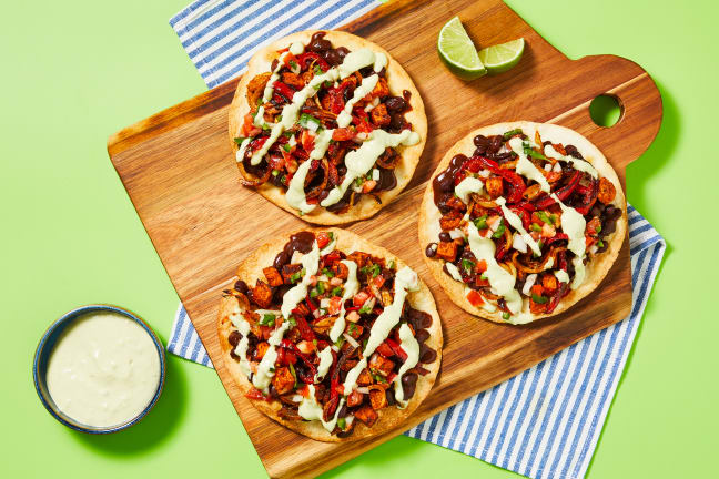 Beef, Sweet Potato & Black Bean Tostadas