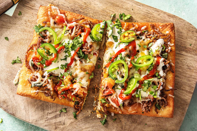 Beef Taco Pizzas