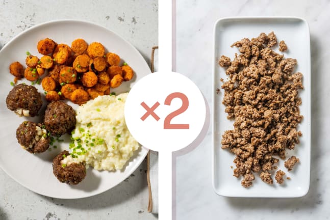 Carb Smart Curd-Stuffed Double Beef Meatballs