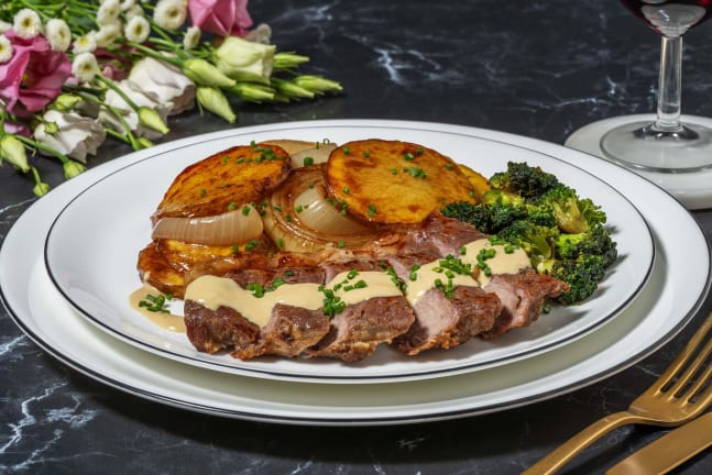 Striploin Steak and Lyonnaise-Style Potatoes