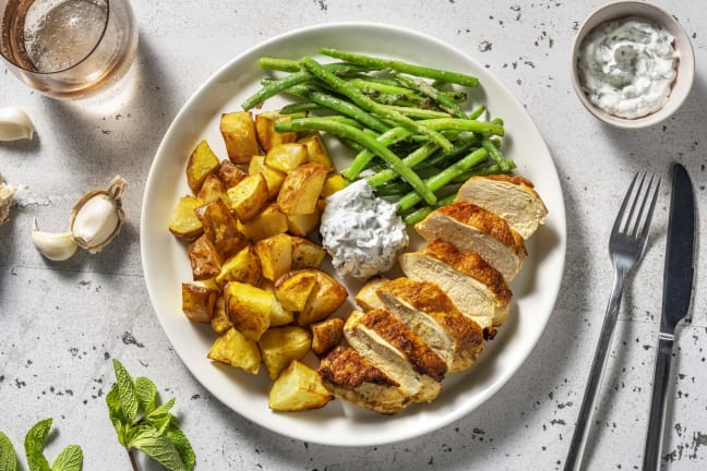 Curried Chicken Breast and Turmeric Roast Potatoes