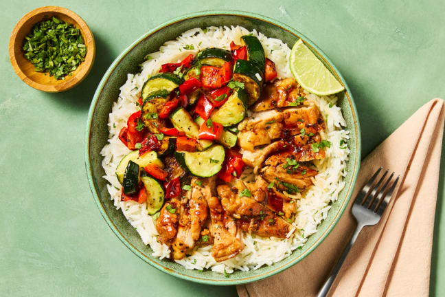 Hauts de cuisse de poulet glacés au miel et à la lime
