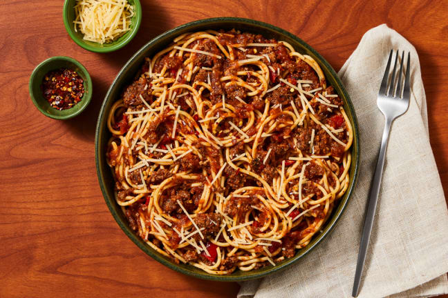 Ragù de bœuf et de poivrons rôtis