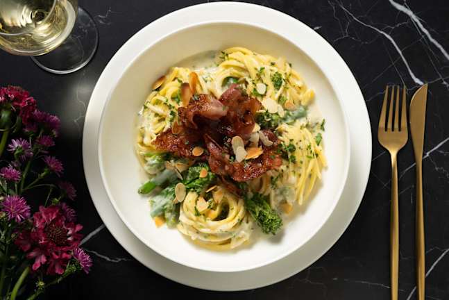 Frische Linguine in Blauschimmelkäsesauce 