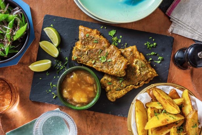 Indian-Spiced Battered Cod and Chips