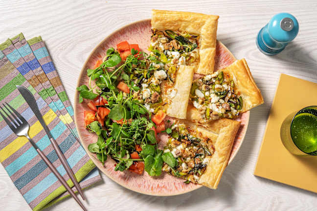 Leek, Cheese and Pesto Primavera Tart