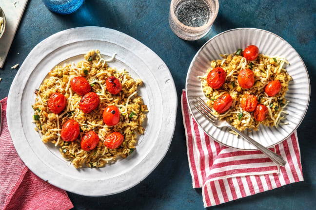 Orzo met mini-romatomaten uit de oven