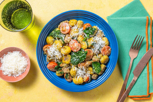 SuperQuick Sausage and Gnocchi Skillet
