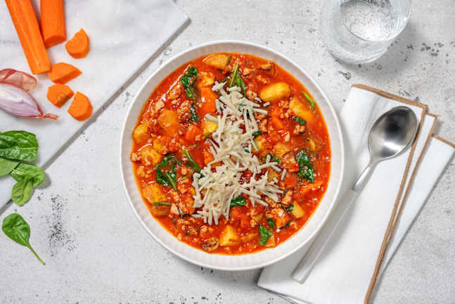 Ragoût copieux de tomates et de porc