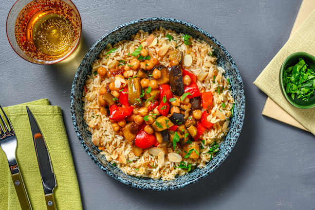 Ragoût de pois chiches et d’aubergine façon tajine