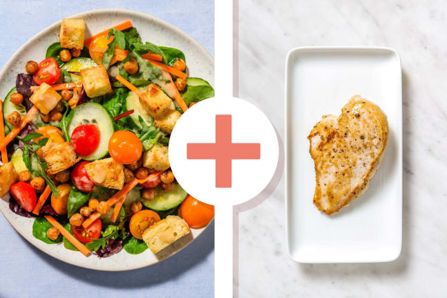 Roasted Chickpea and Chicken Breasts Salad
