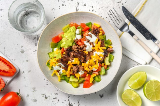 Salade style taco au bœuf
