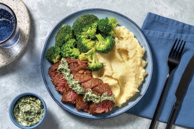 Seared Beef Rump, Broccoli & Cauli Mash