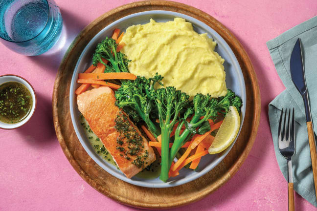 Seared Salmon & Chive Butter Sauce