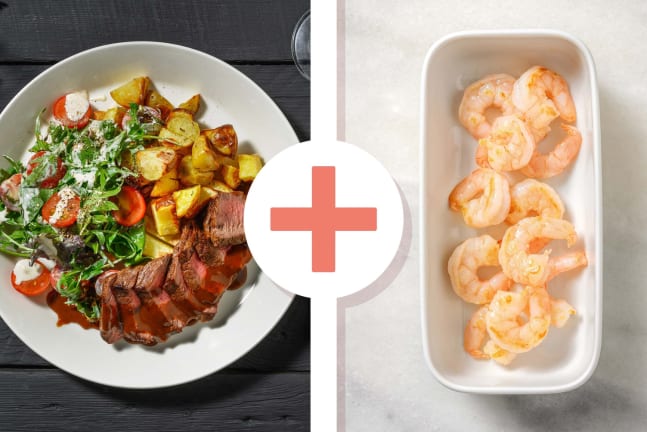 Steak and Shrimp with Rosemary Potatoes