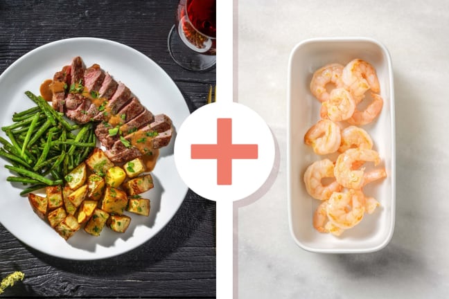 Pan-Seared Steaks and Shrimp