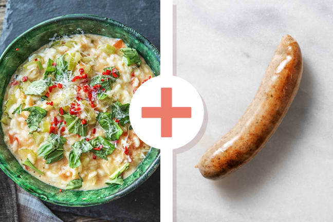 Risotto met Brandt & Levie varkensworst als extra