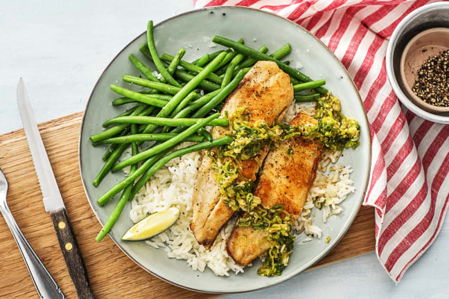 Tilapia with Scallion Sriracha Pesto