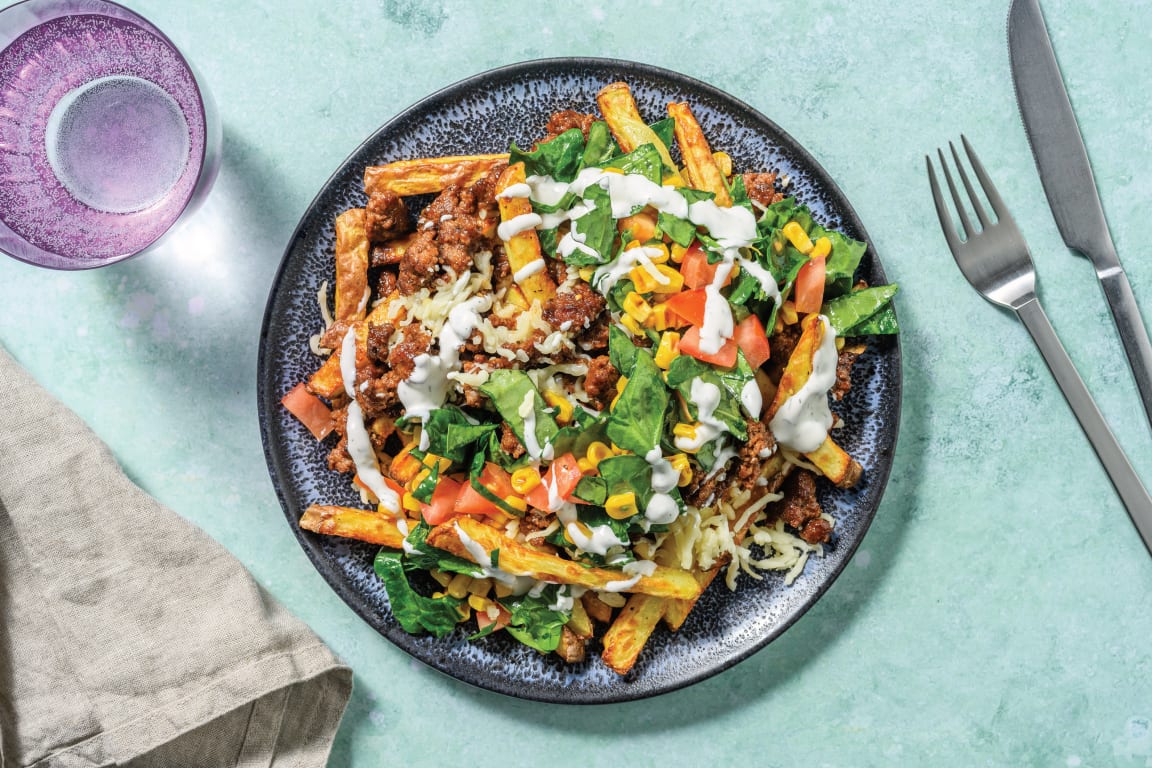 Cheesy Aussie BBQ Beef Loaded Fries