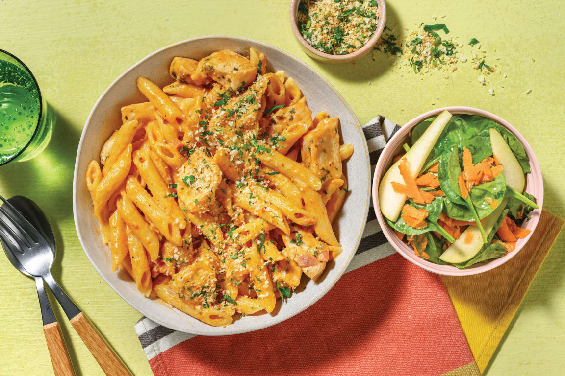 Rustic Chicken & Bacon Red Pesto Penne