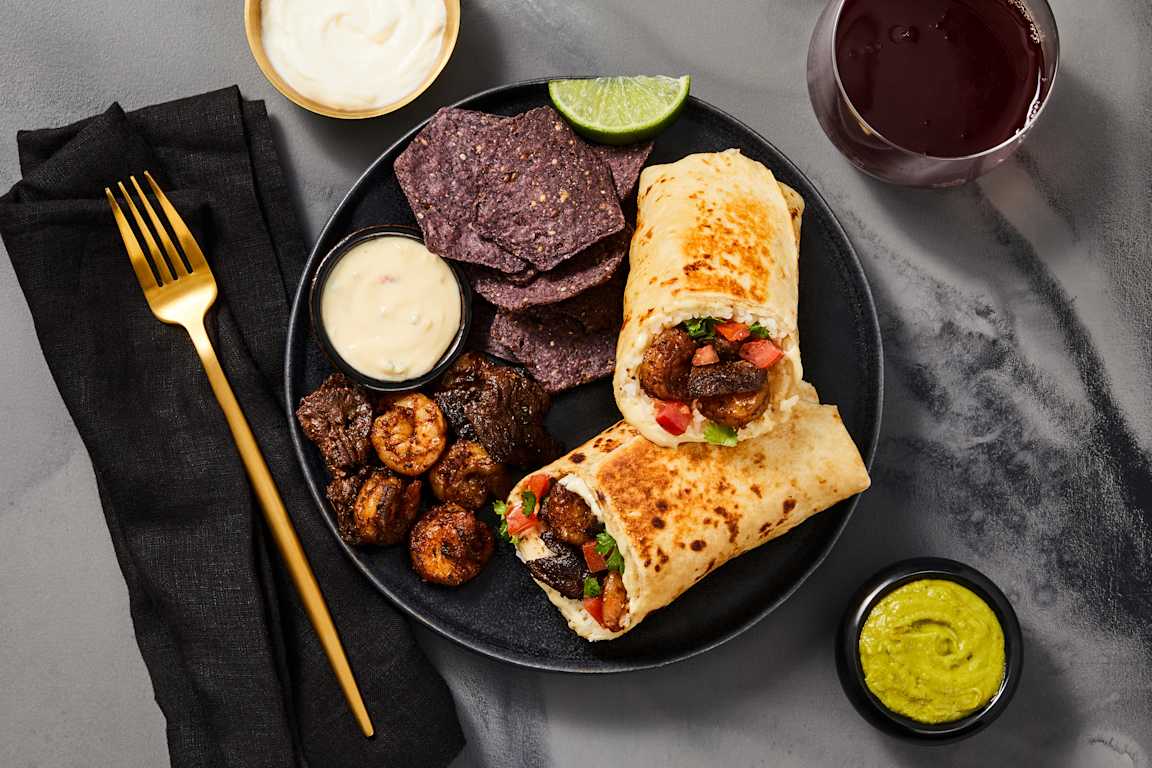 Seared Steak & Shrimp Burritos