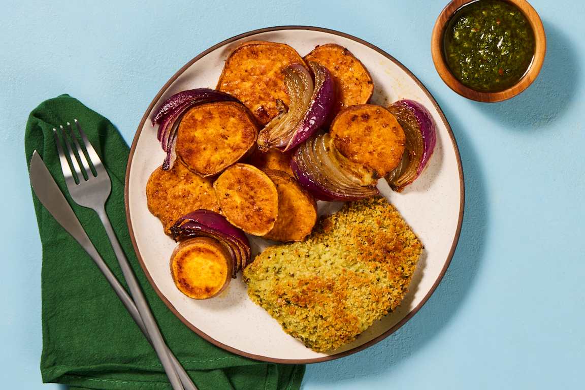 Panko-Crusted Chimichurri Barramundi