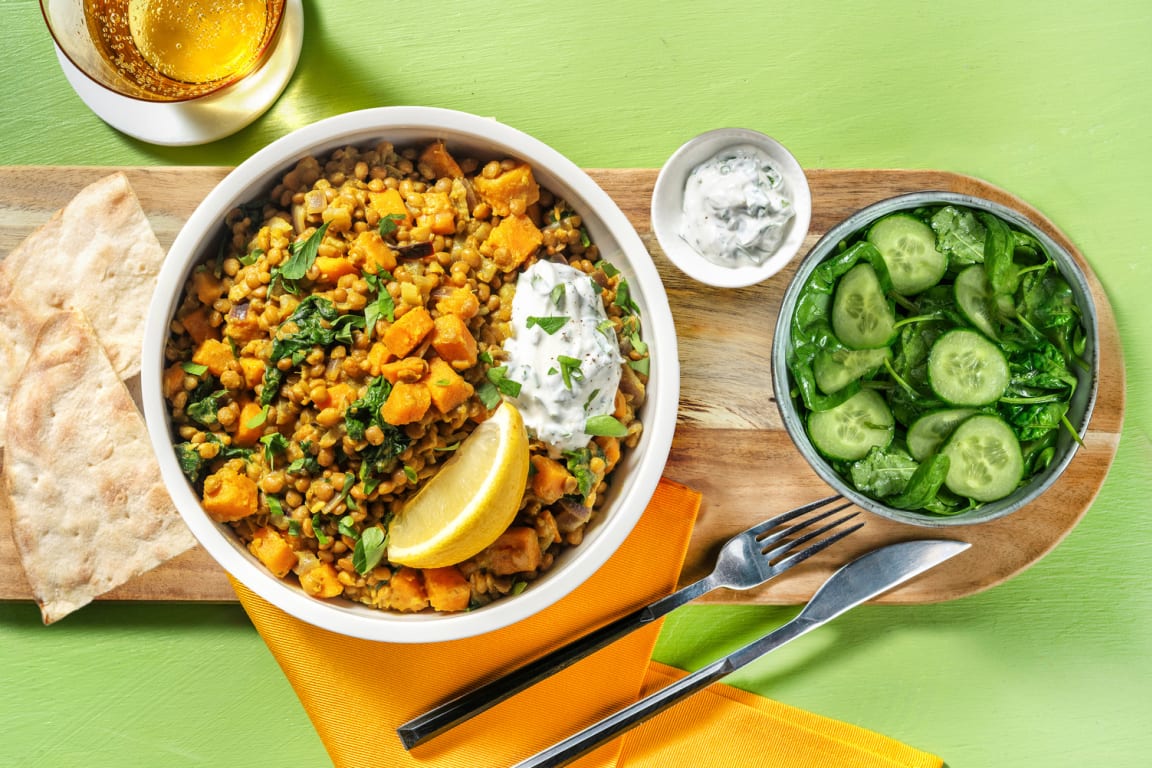 Indiase linzenstoof met naan