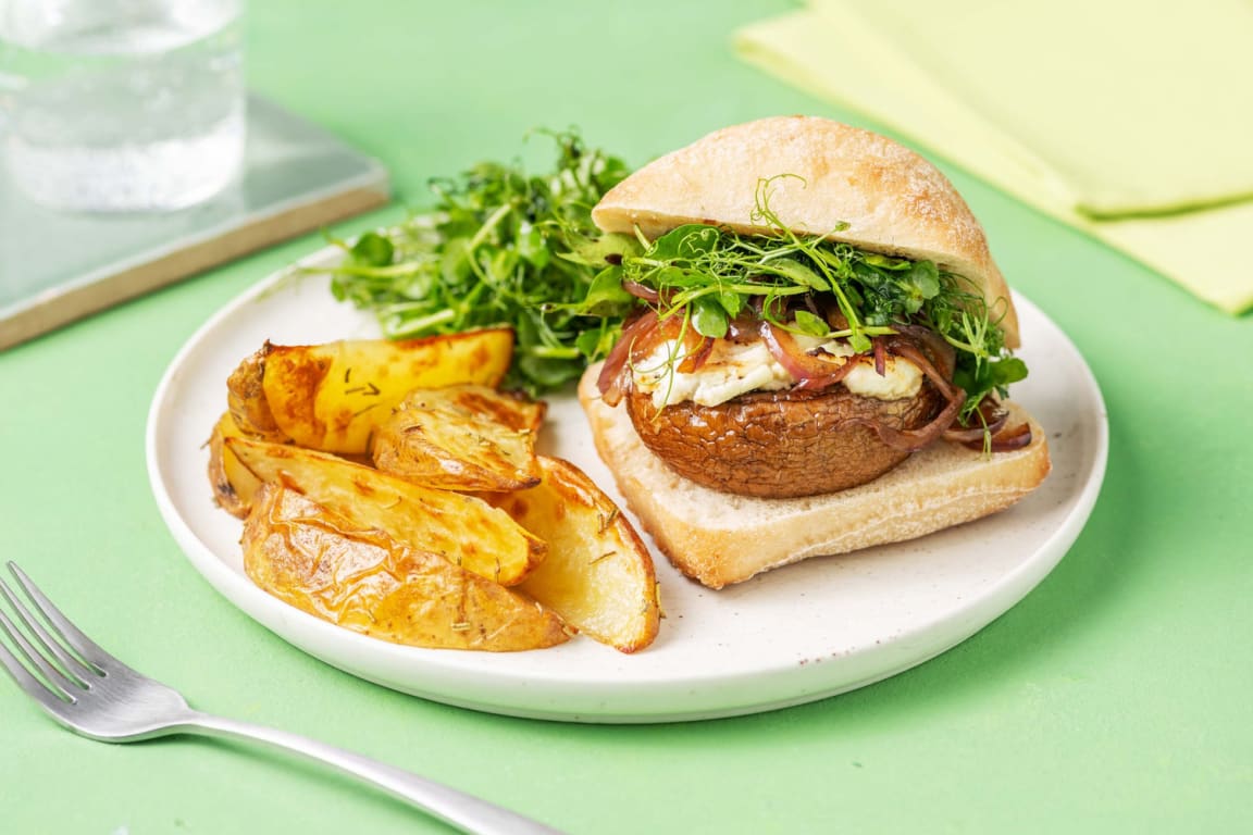 Mushroom and Goat's Cheese Burger