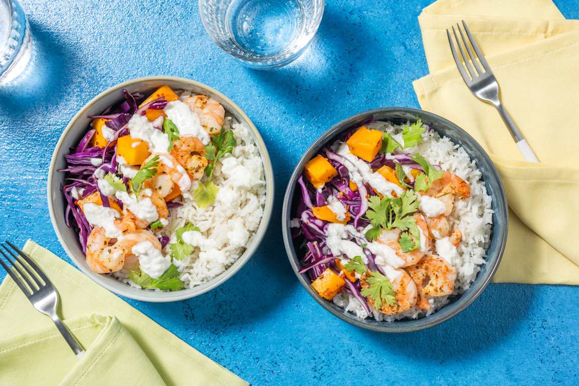 Lättlagad cajunkryddad räkbowl