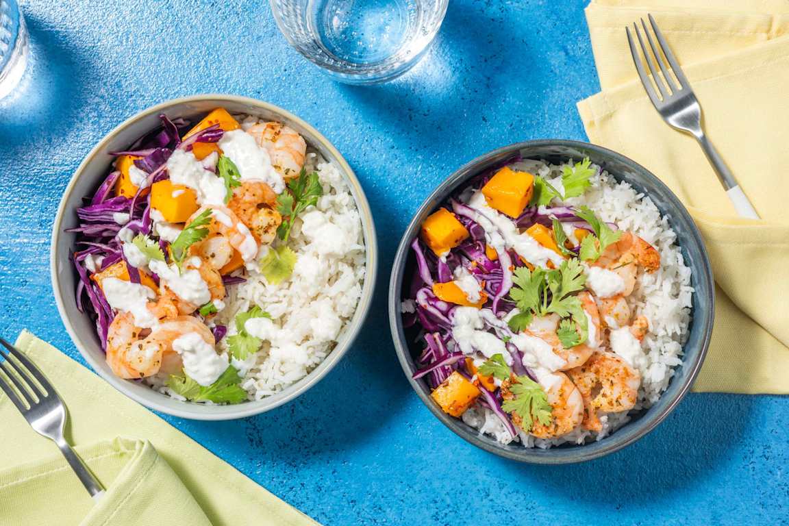Lättlagad cajunkryddad räkbowl