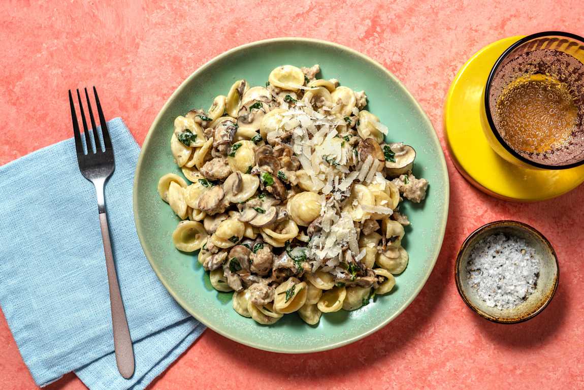 Creamy Chicken & Mushroom Orecchiette