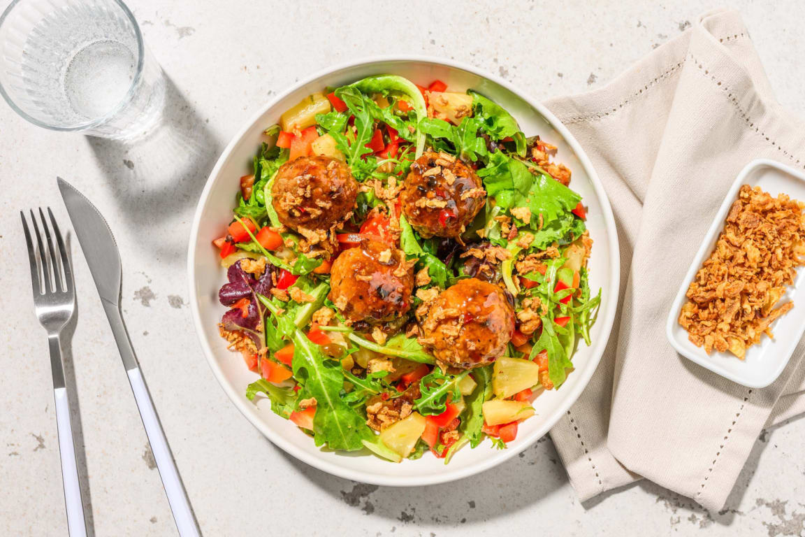 Salade de boulettes de dinde à la thaïlandaise