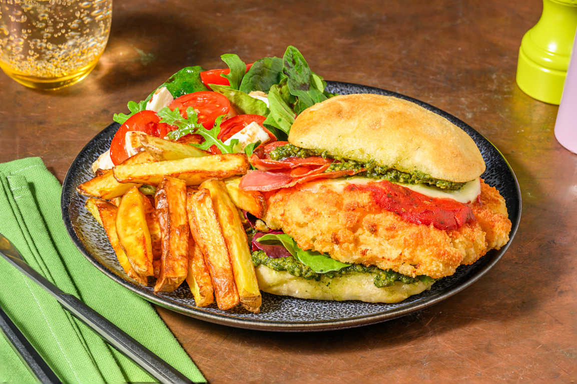 Chicken and Serrano Parmigiana Style Sandwich