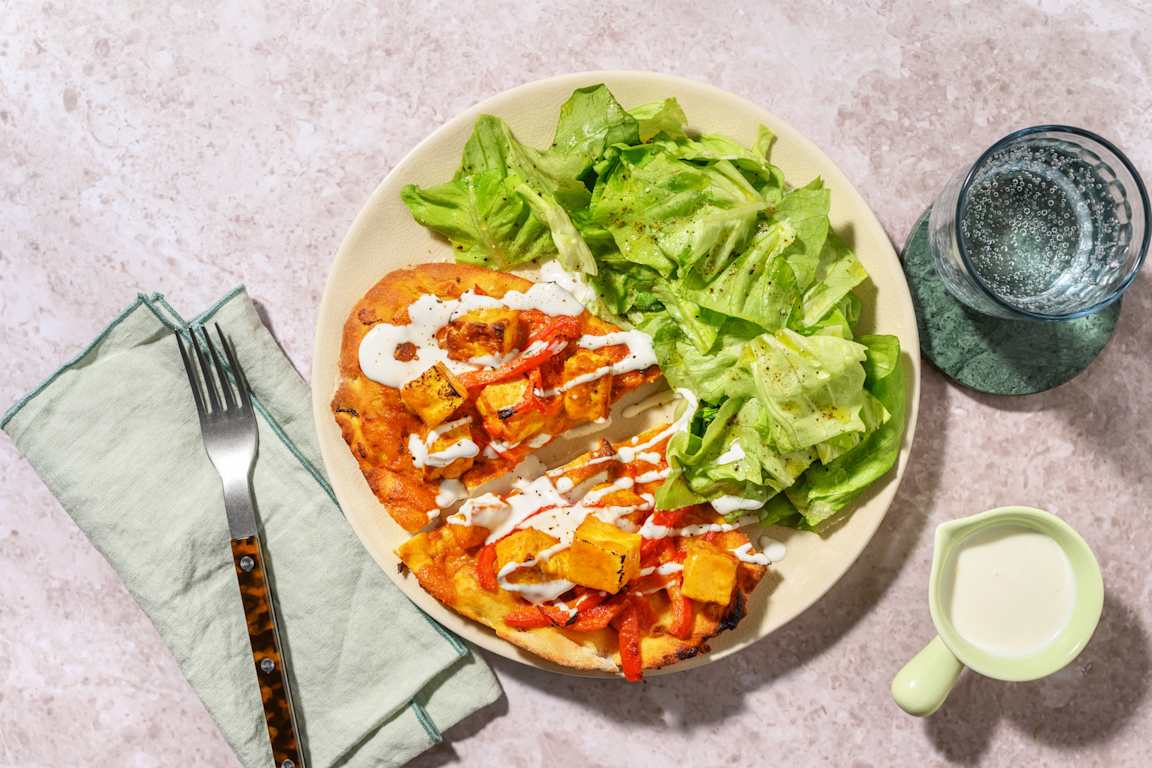 North Indian Spiced Tofu Loaded Naan