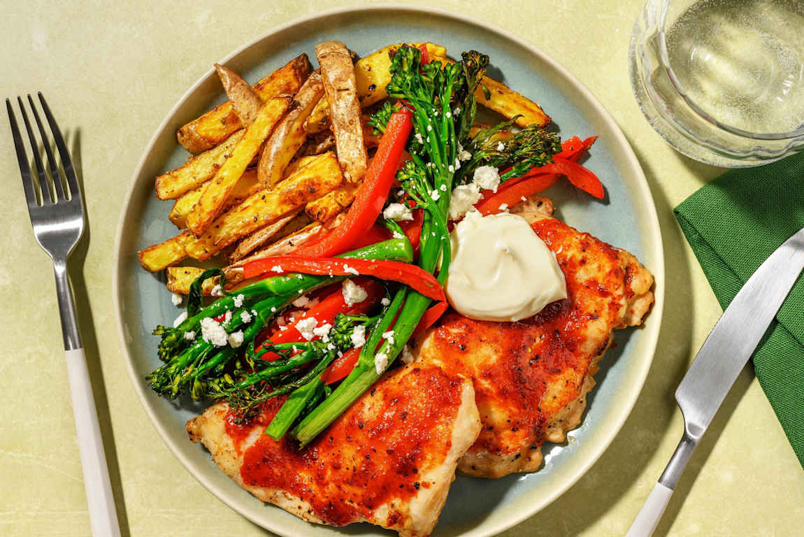 Honey Harissa Chicken Traybake