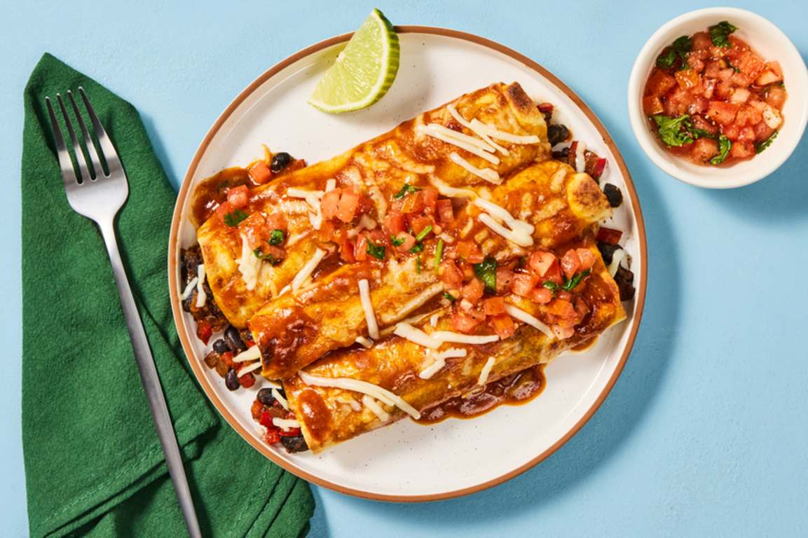 Enchiladas farcies aux haricots noirs et aux légumes