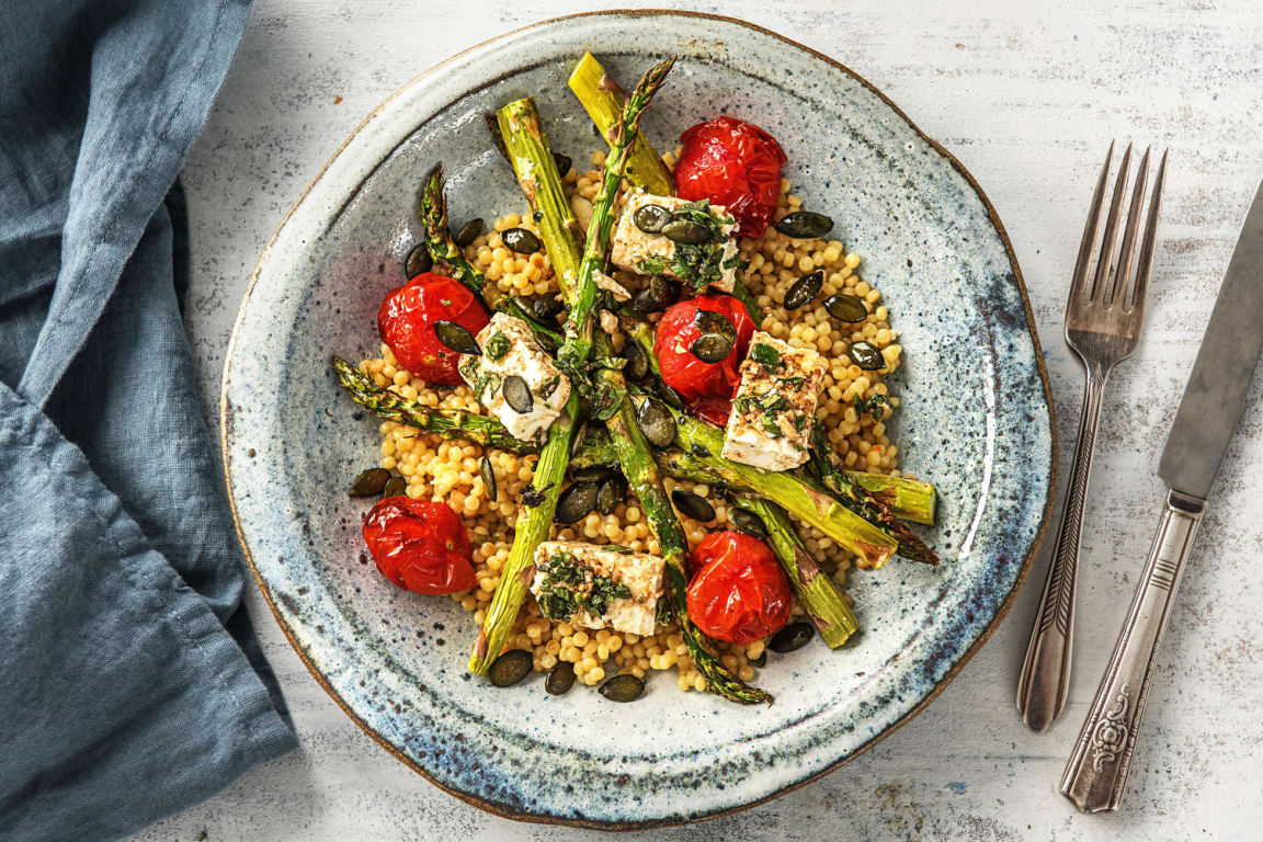 Herby Asparagus and Tomato Bake