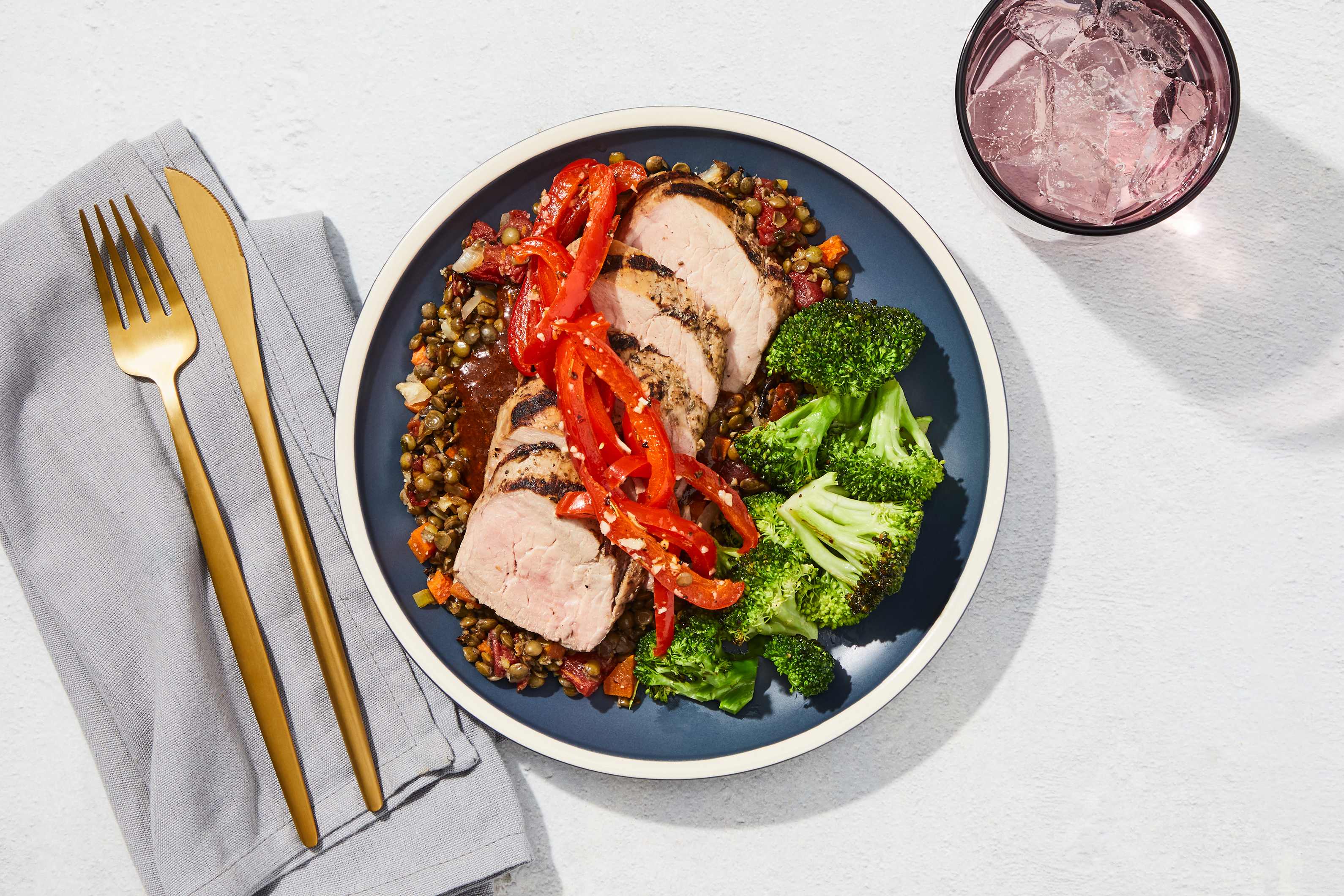 Herb Pork Tenderloin & Lentils