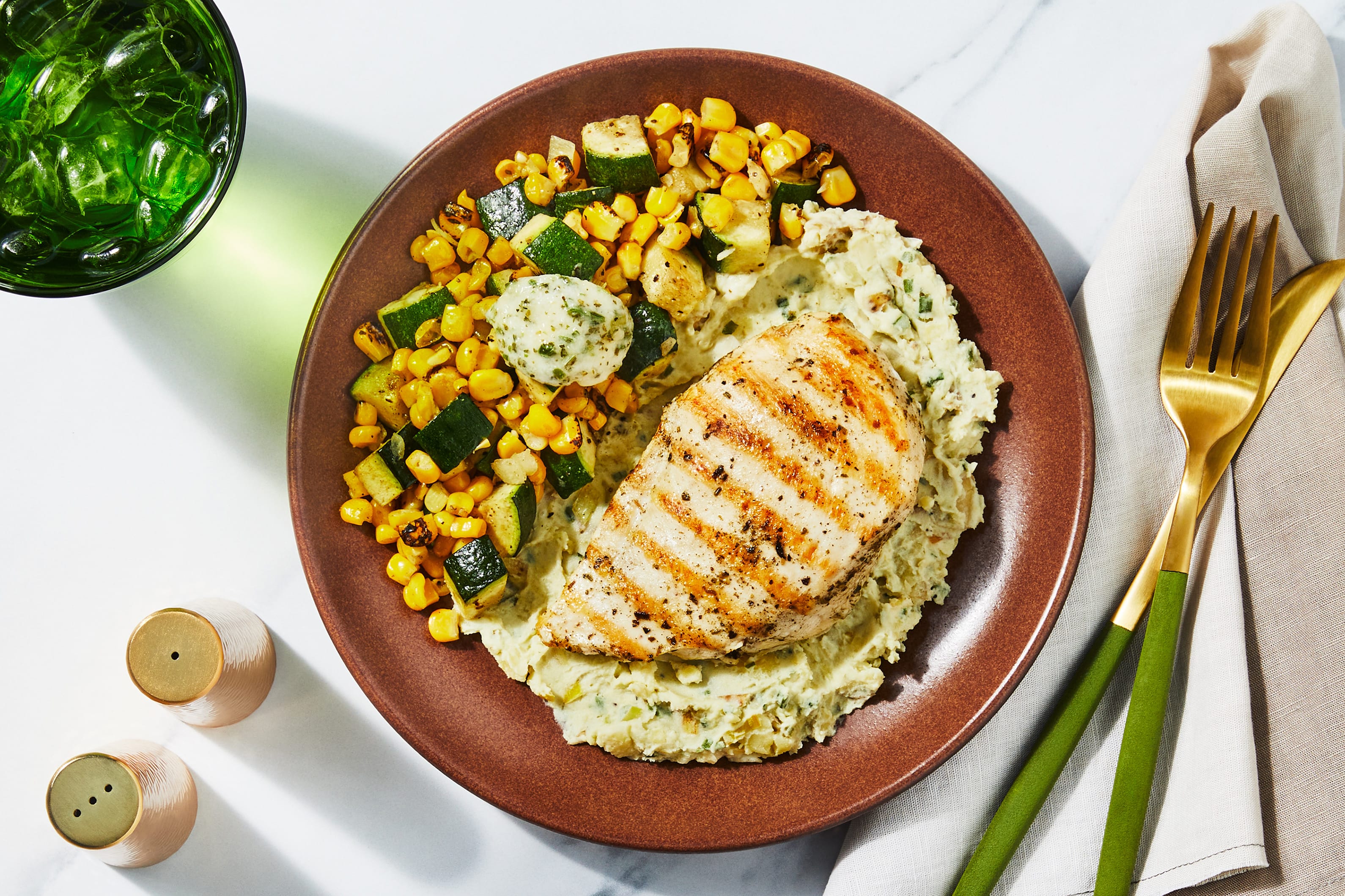 Potato Leek Mash & Grilled Chicken