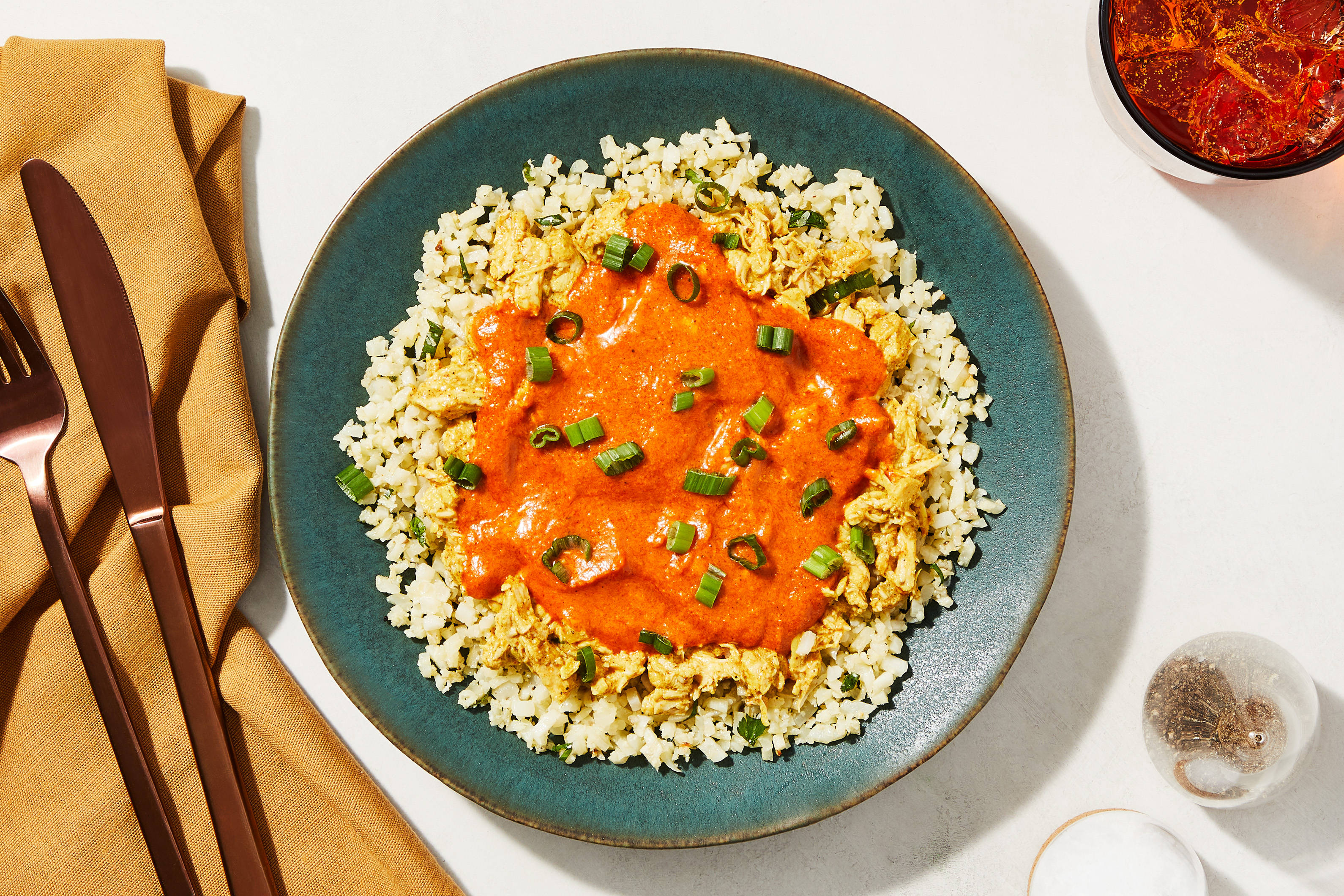 Indian Butter Chicken with Cilantro Lime Cauliflower Rice - Factor