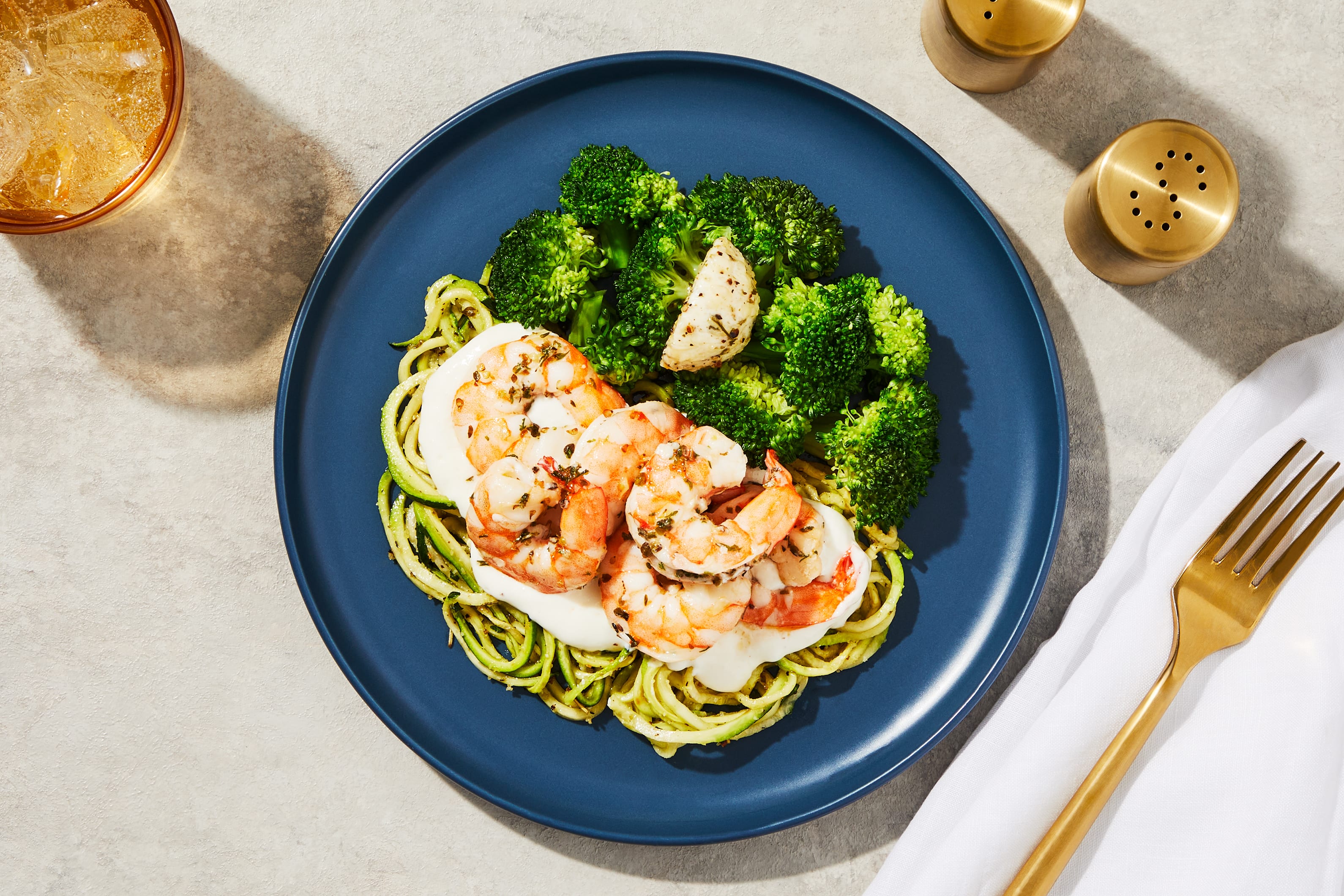 Parmesan Cream Shrimp & Zucchini Noodles