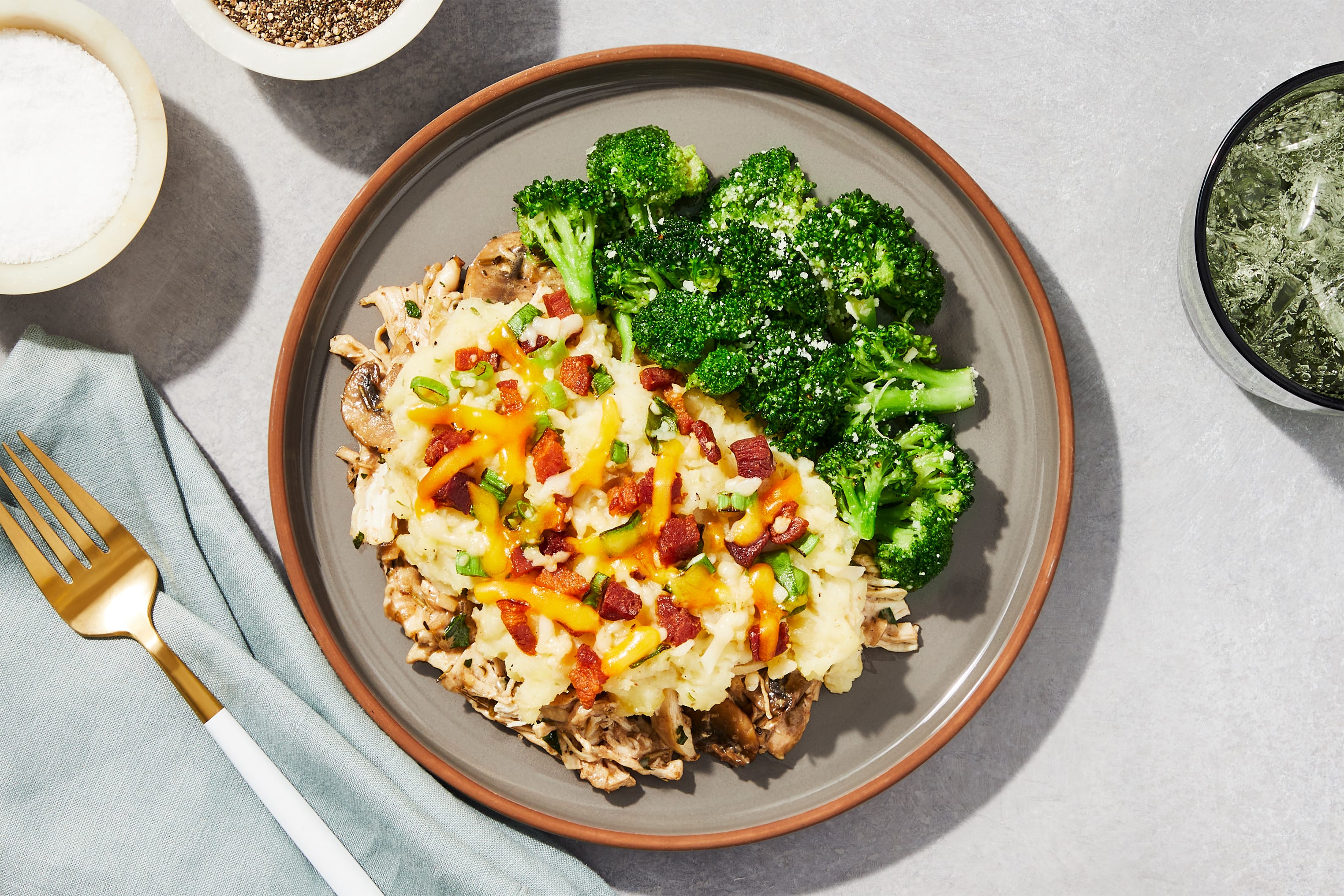 Shredded Chicken & Loaded Mashed Potatoes